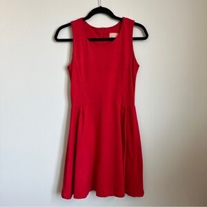 Love...Ady Womens High Neck Ponte Sheath Sleeveless Lined Dress Red Sz S